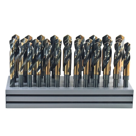 Drillco 32PC S&D DRILL BIT STAND 1/2-1" BY 64ths with Drill 1000N32